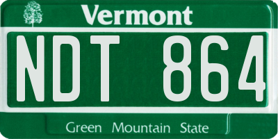 VT license plate NDT864