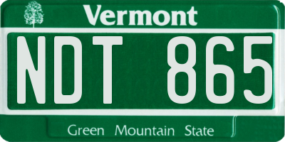 VT license plate NDT865