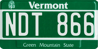 VT license plate NDT866