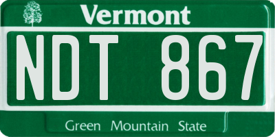 VT license plate NDT867