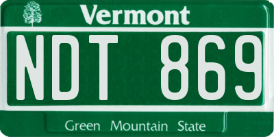 VT license plate NDT869