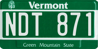 VT license plate NDT871