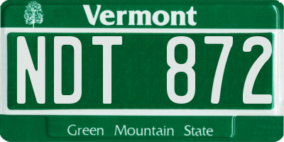 VT license plate NDT872