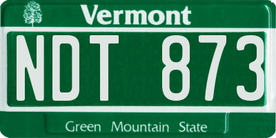 VT license plate NDT873