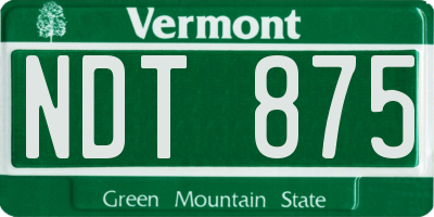 VT license plate NDT875