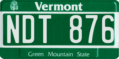 VT license plate NDT876