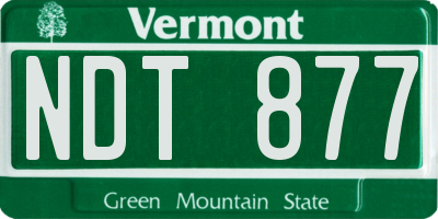 VT license plate NDT877
