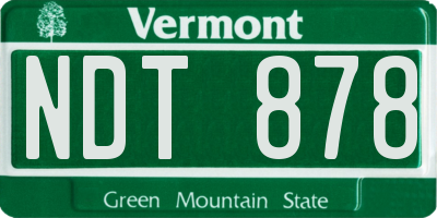 VT license plate NDT878