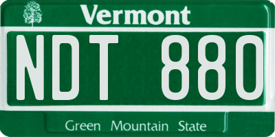 VT license plate NDT880