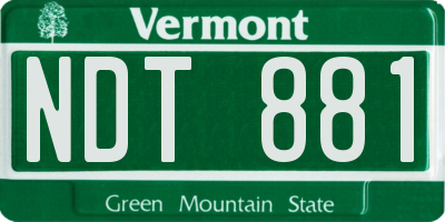 VT license plate NDT881