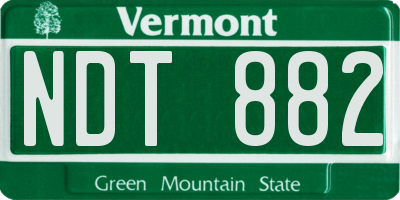 VT license plate NDT882