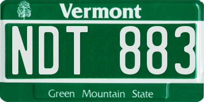VT license plate NDT883