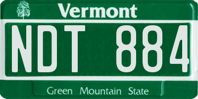 VT license plate NDT884