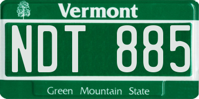 VT license plate NDT885