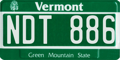 VT license plate NDT886