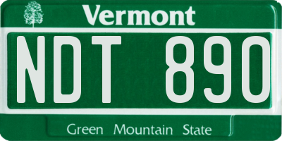 VT license plate NDT890