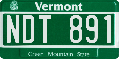 VT license plate NDT891