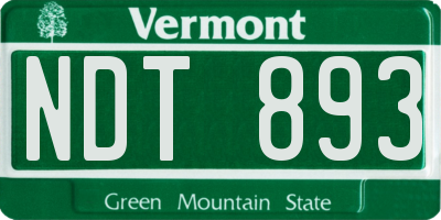 VT license plate NDT893
