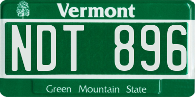 VT license plate NDT896
