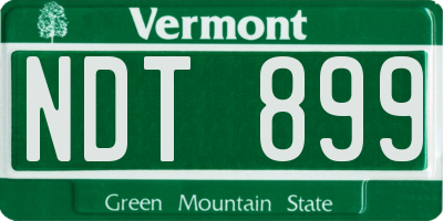VT license plate NDT899