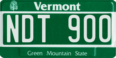 VT license plate NDT900