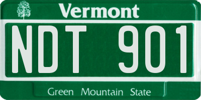 VT license plate NDT901