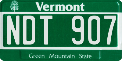 VT license plate NDT907