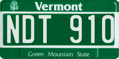 VT license plate NDT910
