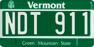 VT license plate NDT911