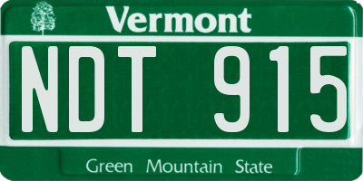 VT license plate NDT915