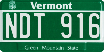 VT license plate NDT916