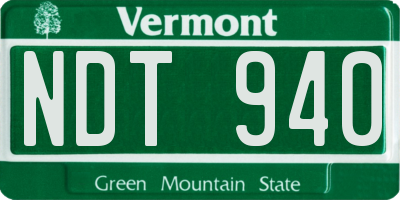 VT license plate NDT940