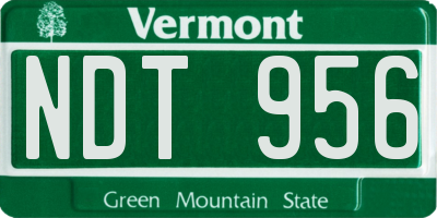 VT license plate NDT956