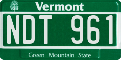 VT license plate NDT961