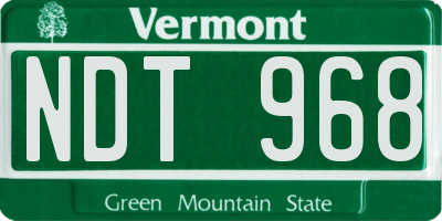 VT license plate NDT968