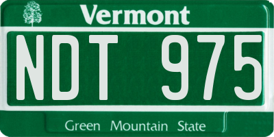 VT license plate NDT975