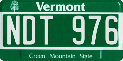 VT license plate NDT976