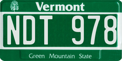 VT license plate NDT978