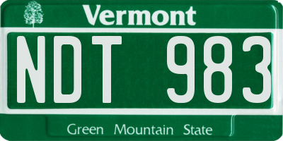 VT license plate NDT983