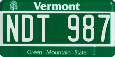 VT license plate NDT987