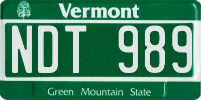 VT license plate NDT989