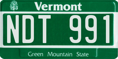 VT license plate NDT991