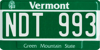 VT license plate NDT993