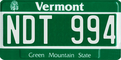 VT license plate NDT994