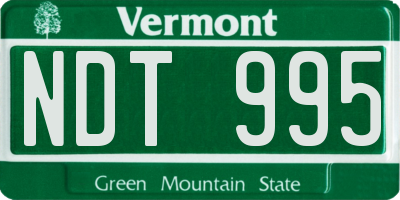VT license plate NDT995