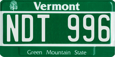 VT license plate NDT996