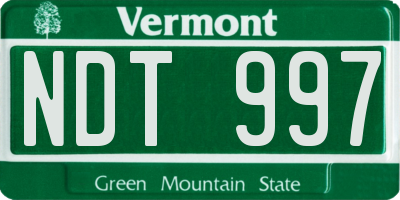 VT license plate NDT997