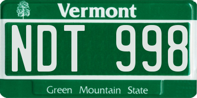 VT license plate NDT998