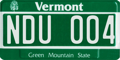 VT license plate NDU004