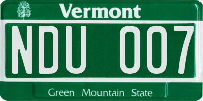 VT license plate NDU007